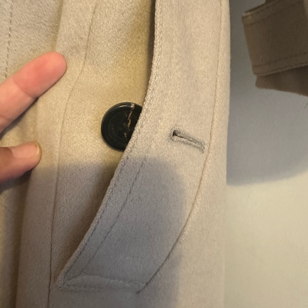 Burberry London Women’s Wool Cashmere Long Belted Coat Beige Camel size 12-14 - Picture 7 of 16
